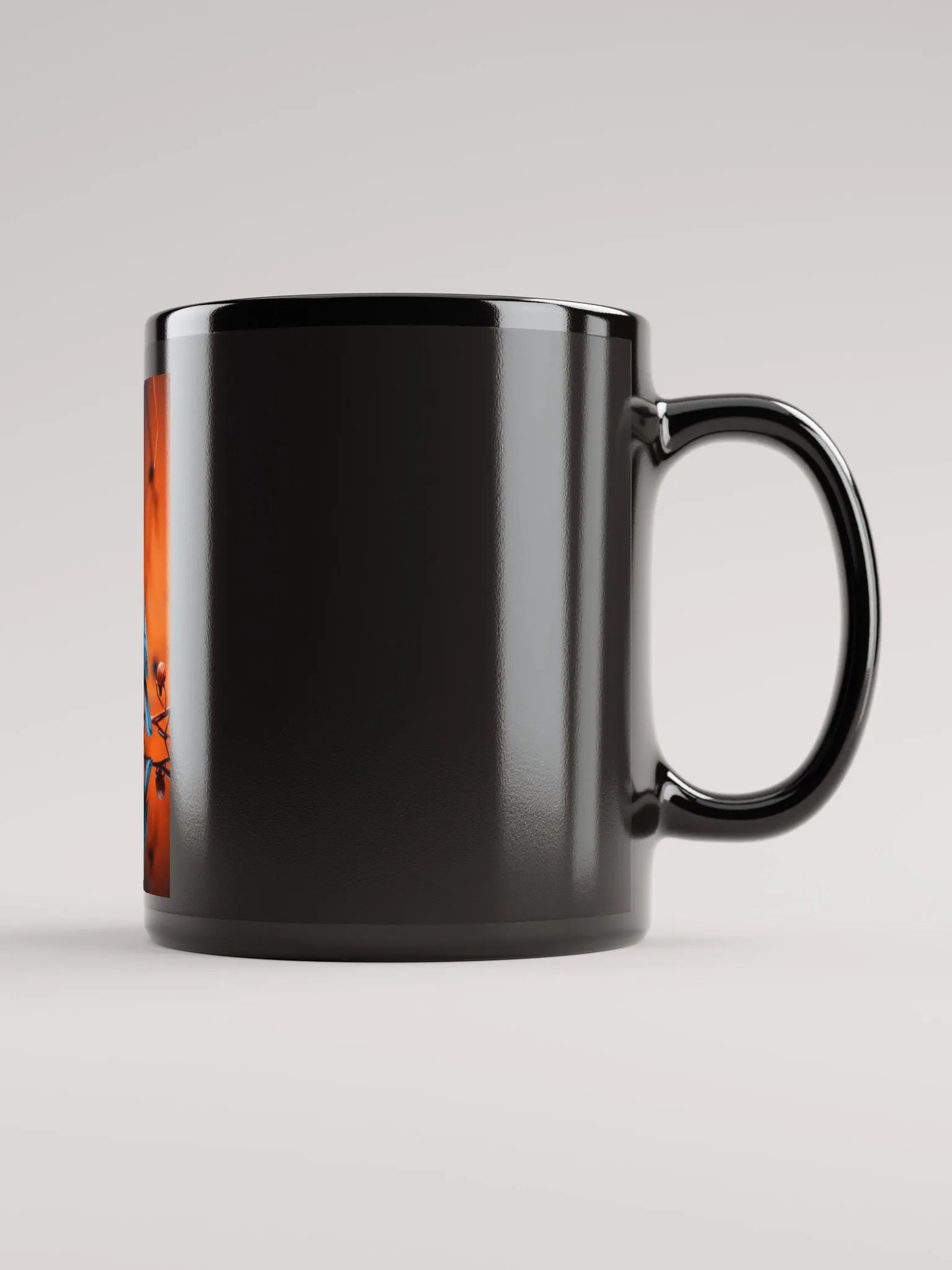 Vibrant Reflections: Blue & Orange Bird Mug product image (2)