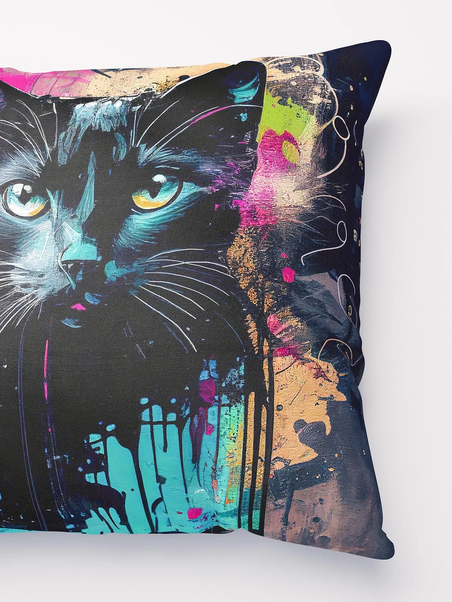 Graffiti Inspired Black Cat Throw PIllow product image (3)