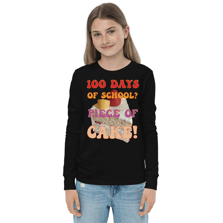100 Days of School? Piece Of Cake Celebration Long Sleeve Tee product image (7)
