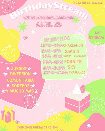 🎂cuenta regresiva para mi cumpleaños🎂
Estás invitado a mi stream de cumpleaños 
🍓Abril 28🍓 alas 12:00pm EST 🎂🍓
.
.
.
.
#strea...