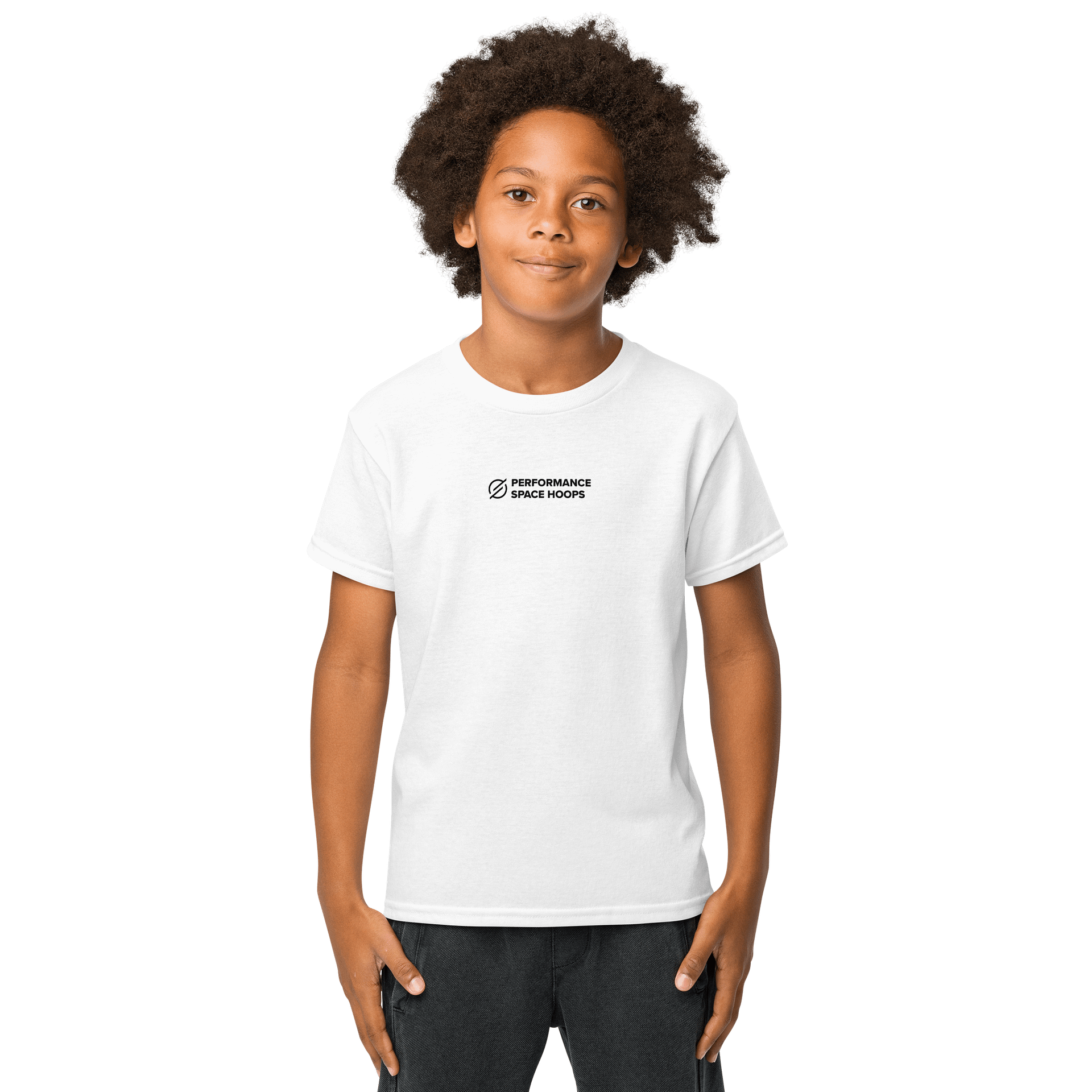 Performance Space Hoops Youth Sports Tee - Black Logo product image (1)