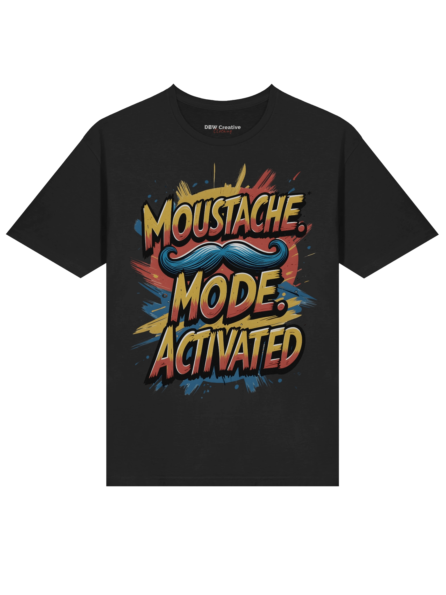 "Moustache Mode Activated" Comic Style T-Shirt - Bold Movember Apparel product image (4)