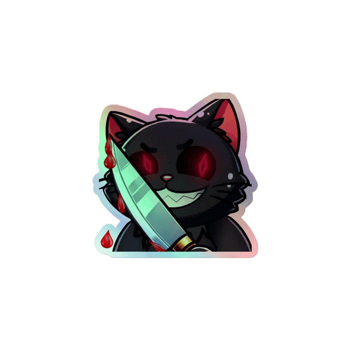Mischievous Cat Holographic Sticker Set product image (1)