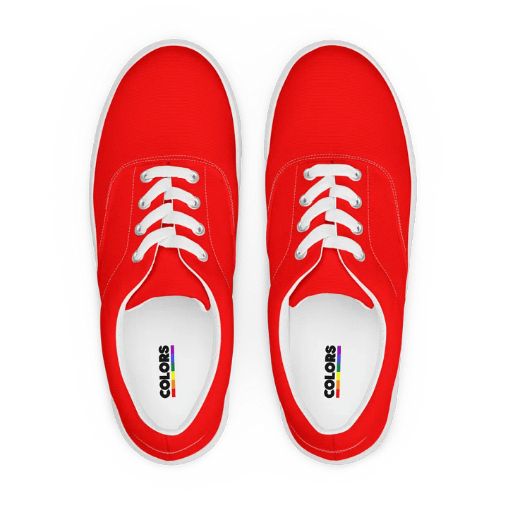 Men's Red Lace-Up Canvas Shoes product image (2)