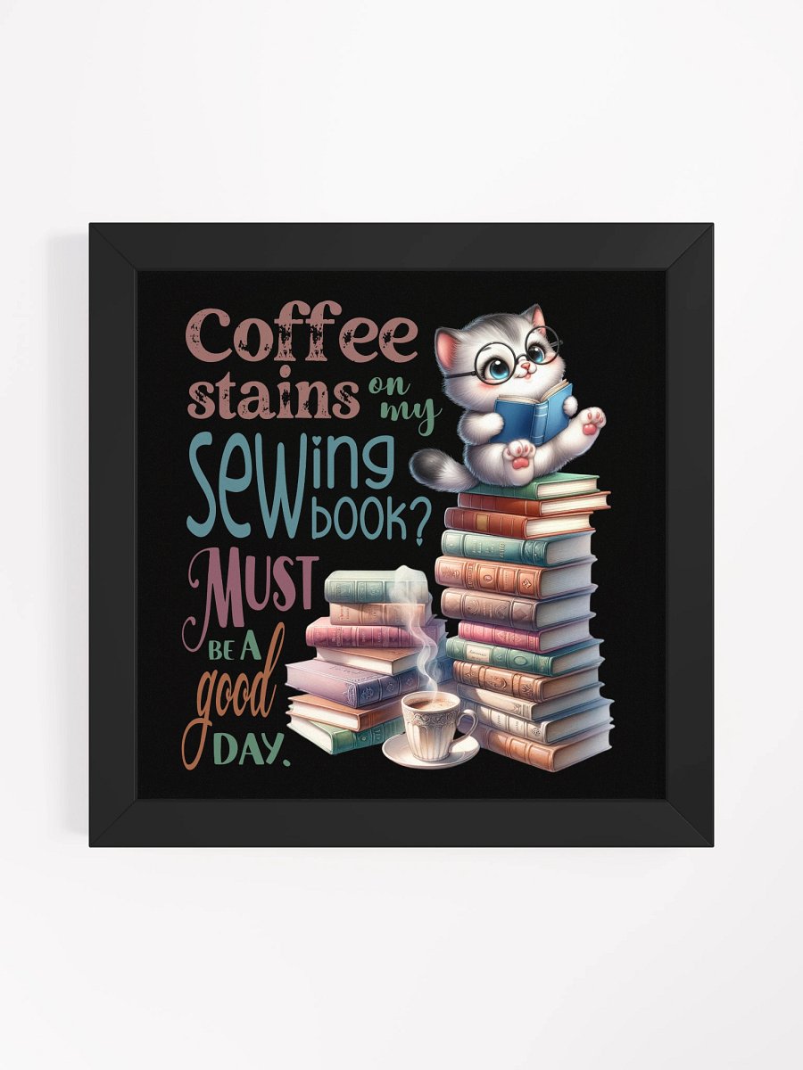 Whimsical Cat Books and Coffee Poster product image (5)