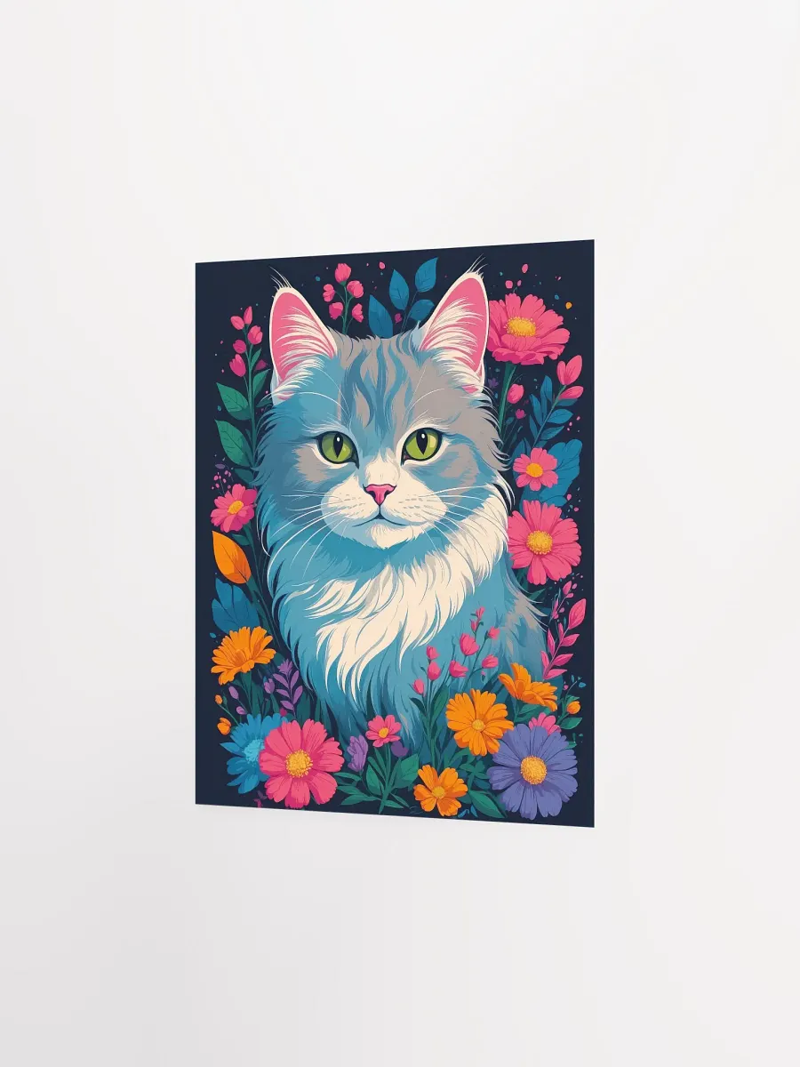 Flower Cat v1 - Poster - Small and Standard Sizes - 8x10-11x14-12x16-16x20 Inches product image (6)