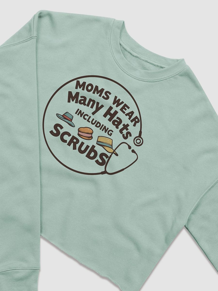 circular stethoscope, Moms Wear Many Hats Crop Sweatshirt product image (5)