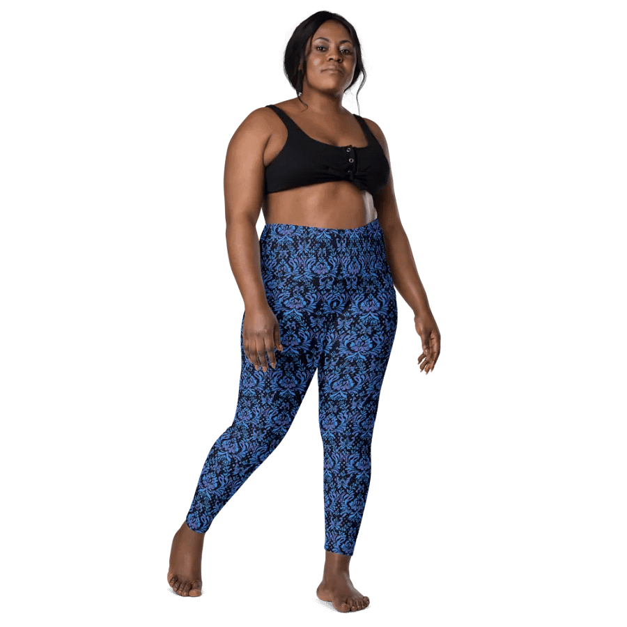 Navy All-Over Print Leggings with Pockets product image (5)