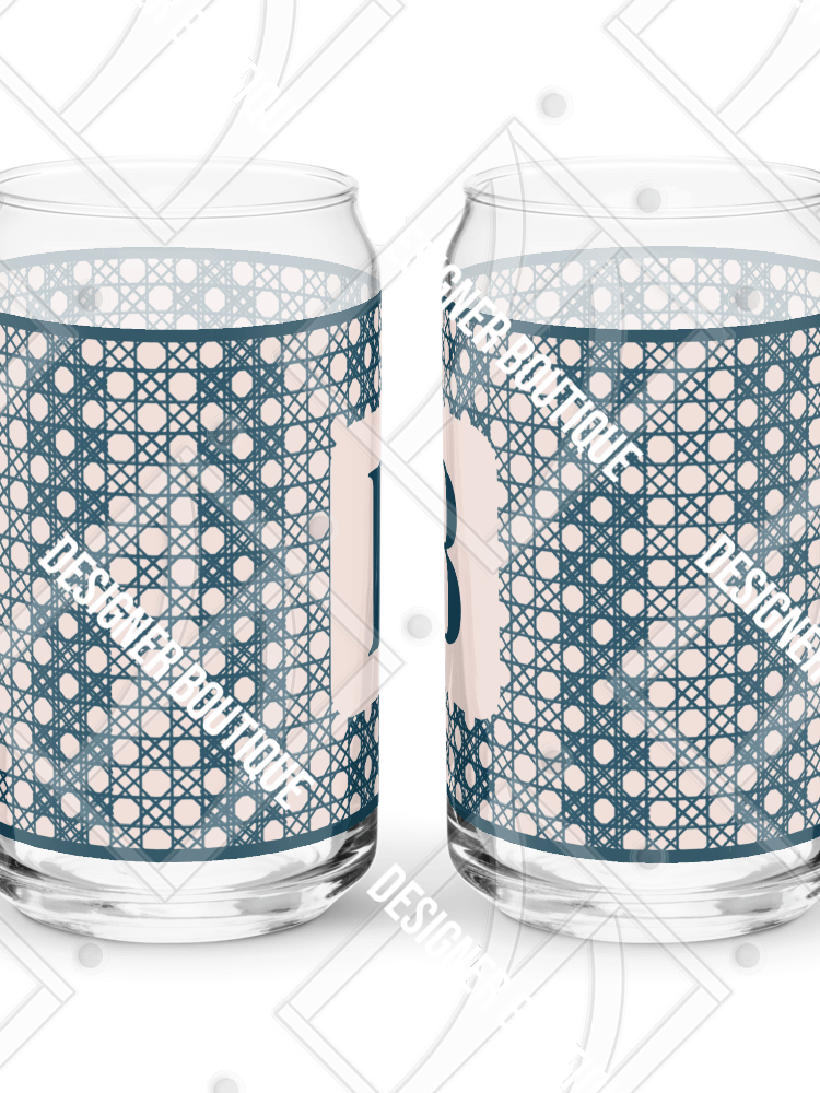 Le Rose Blue Monogram B Can-Shaped Glass product image (7)