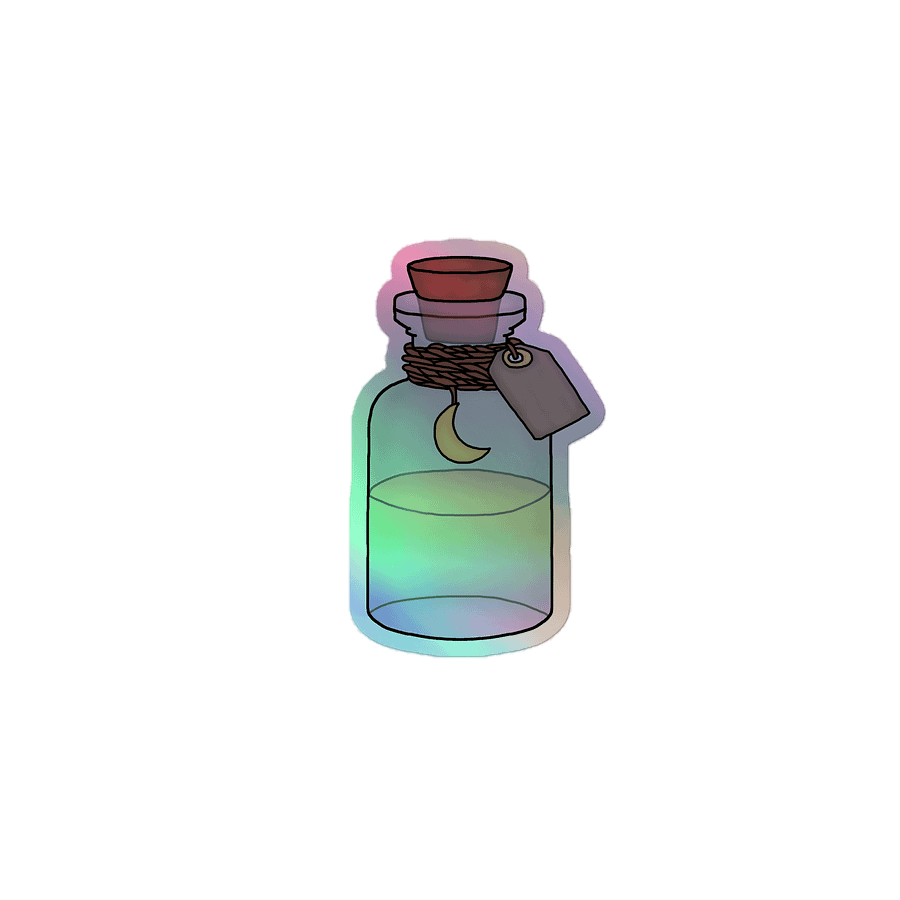 Holographic Rainbow Potion Bottle Sticker product image (1)