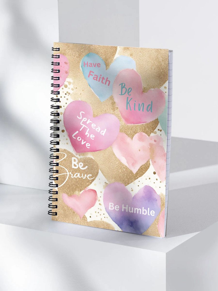 Pastel Water-Colored Hearts Spiral Notebook product image (6)