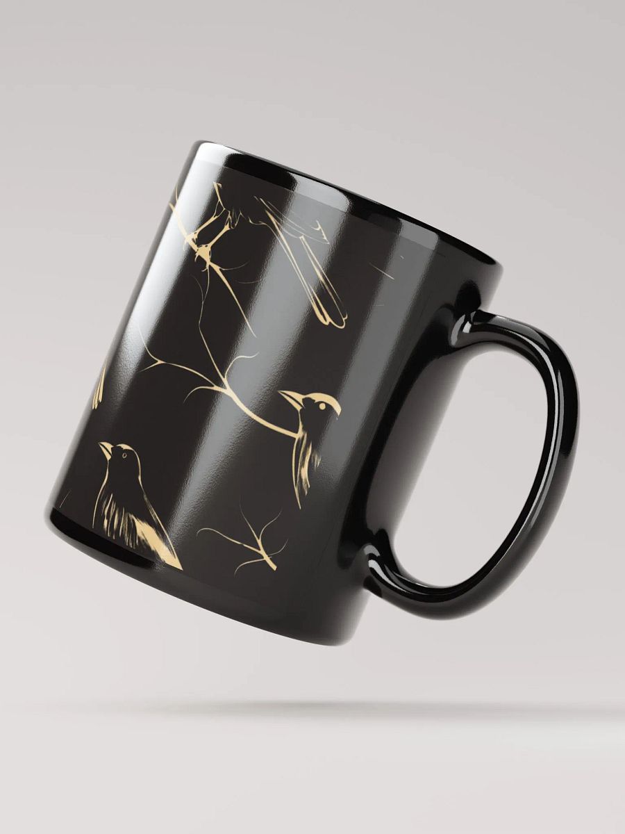 Black Mug with Premium Crow Illustrations product image (2)