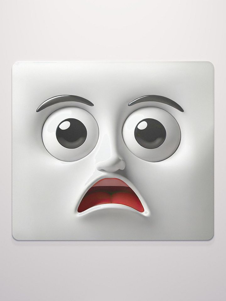 Surprised Cartoon Face Gaming Mouse Pad: Level Up Your Gaming Experience! product image (2)