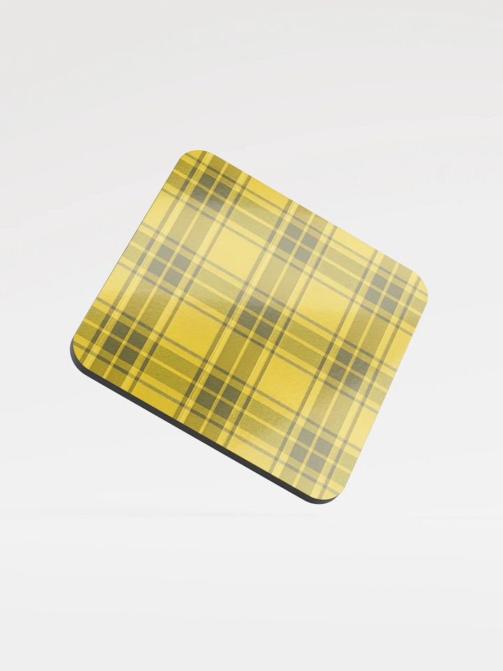 Yellow Plaid Cork Coaster product image (1)