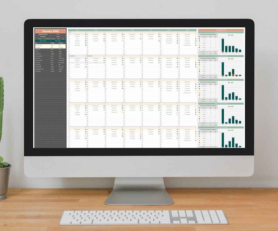 Recurring Task Manager, Google Sheets Template, Dynamic Monthly Calendar product image (9)