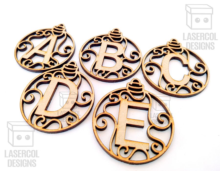 Monogram Christmas Ornament - Laser Cut Files product image (8)
