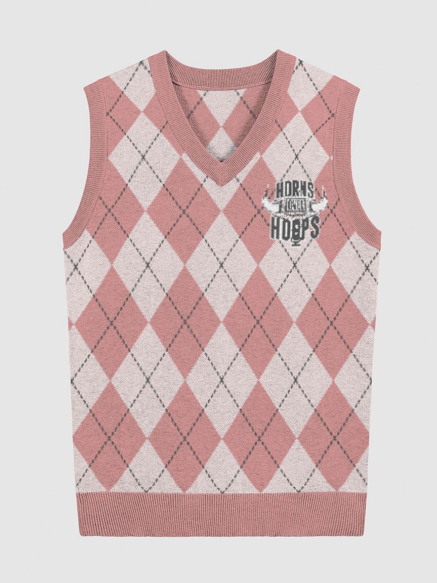 Horns Over Hoops Diamond Blush Knitted V-Neck Vest product image (1)
