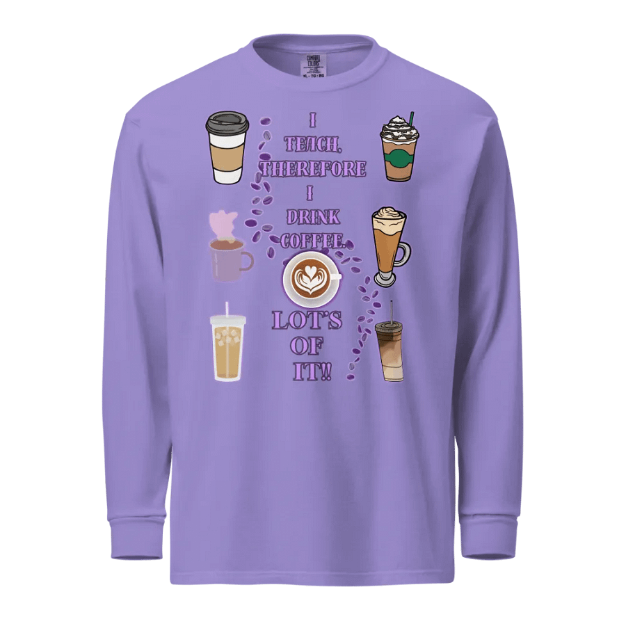 Teachers coffee break heavyweight Long Sleeve tee product image (1)