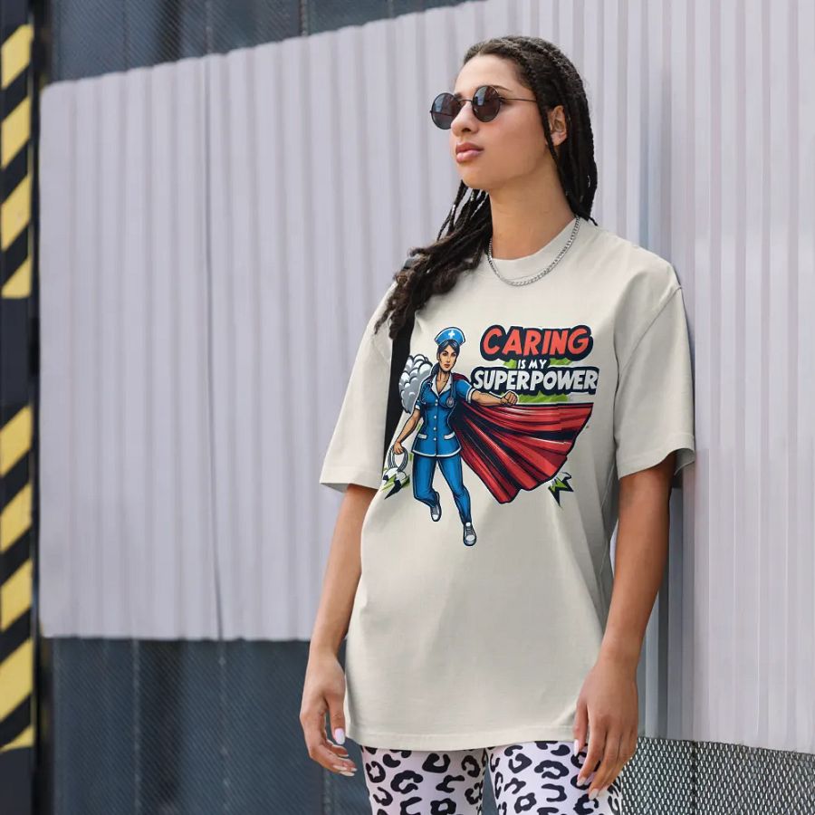 Superhero Nurse Oversized Faded T-Shirt product image (36)