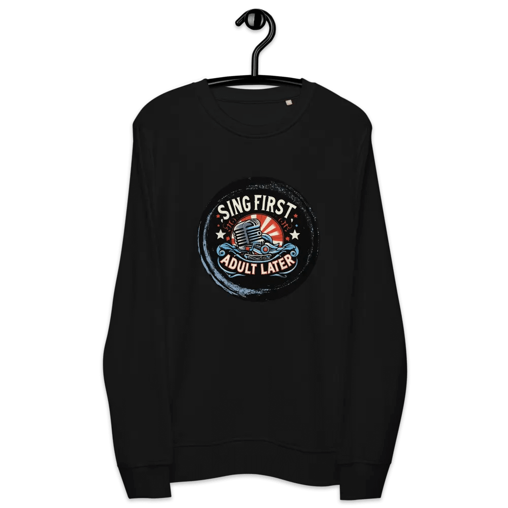 Retro Mic Vibes Organic Sweatshirt For Singers product image (9)