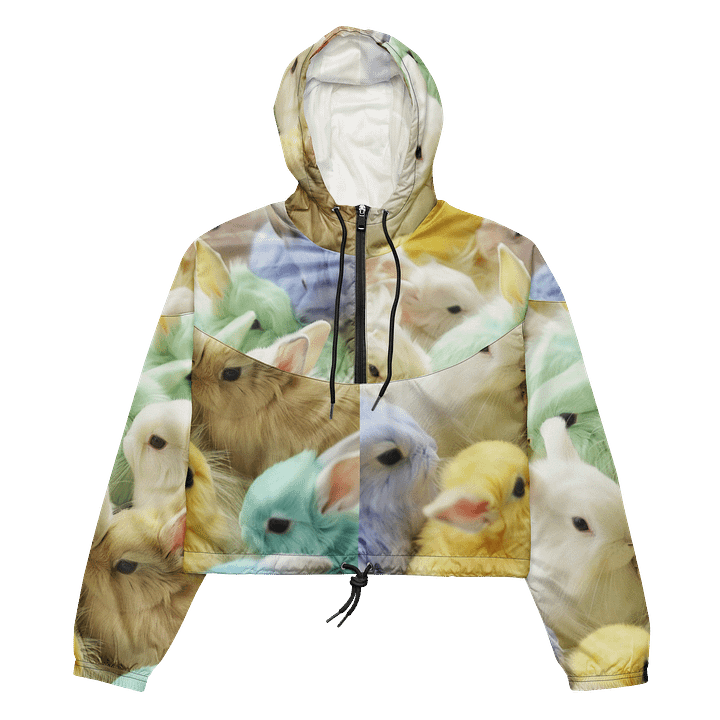 Pastel Plush Animal Cropped Windbreaker product image (2)