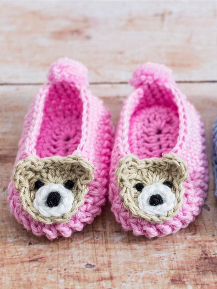 Crochet Pattern: Teddy Bear Baby Slippers Pattern product image (3)