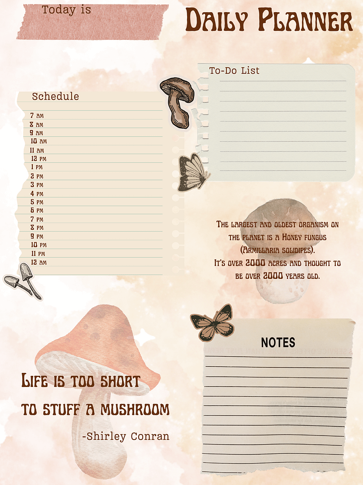 [A5] May Planner Design - Mushroom Scrapbook (Daily, Weekly, & Monthly) product image (1)