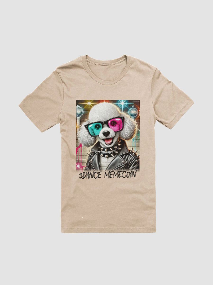 ROMO the POODLE - DANCE MEMECOIN - PREMIUM TEE - TAN product image (3)