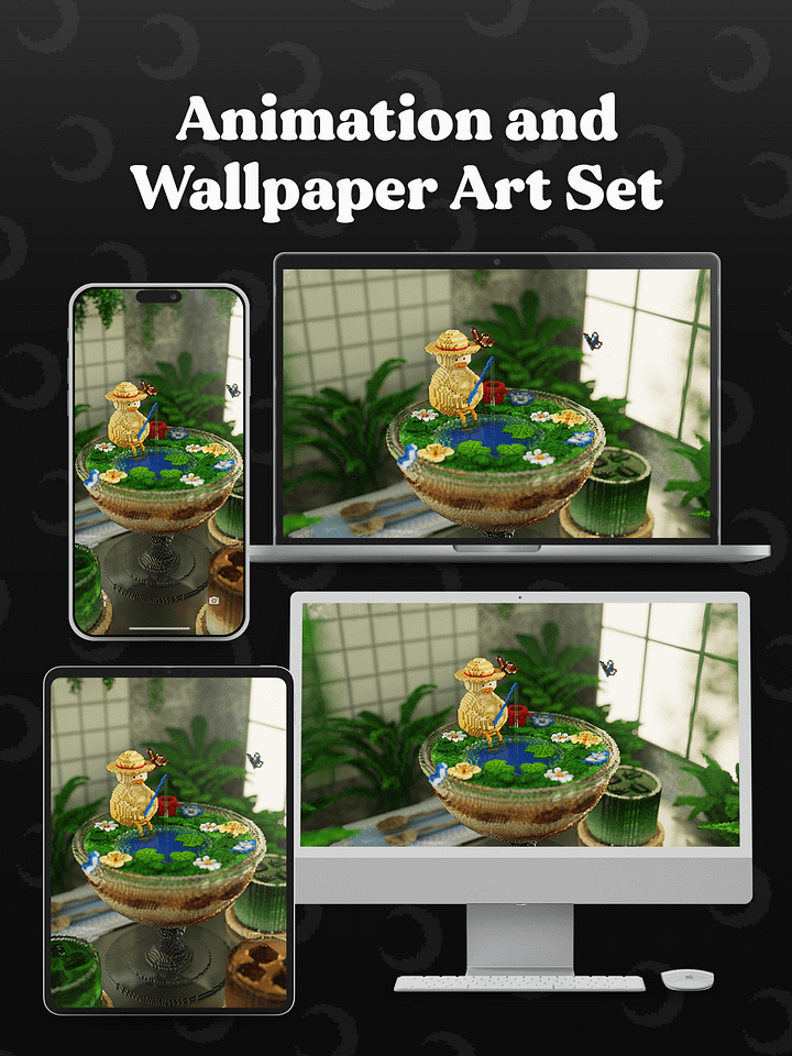 Tiny Fishing 🌙 Animation and Wallpaper Art Set product image (2)