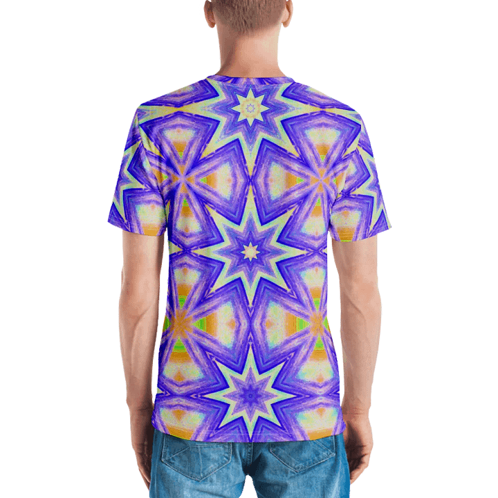 Abstract Star and Crosses Coloured Men's Crewneck T Shirt product image (2)