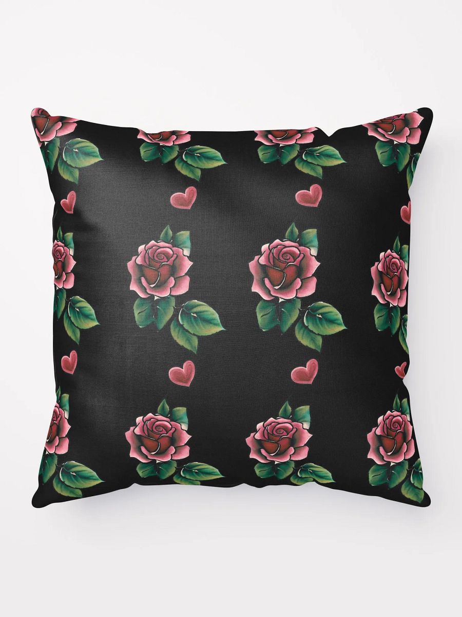 Red and Black Tattooed Roses and Hearts Pillow product image (4)