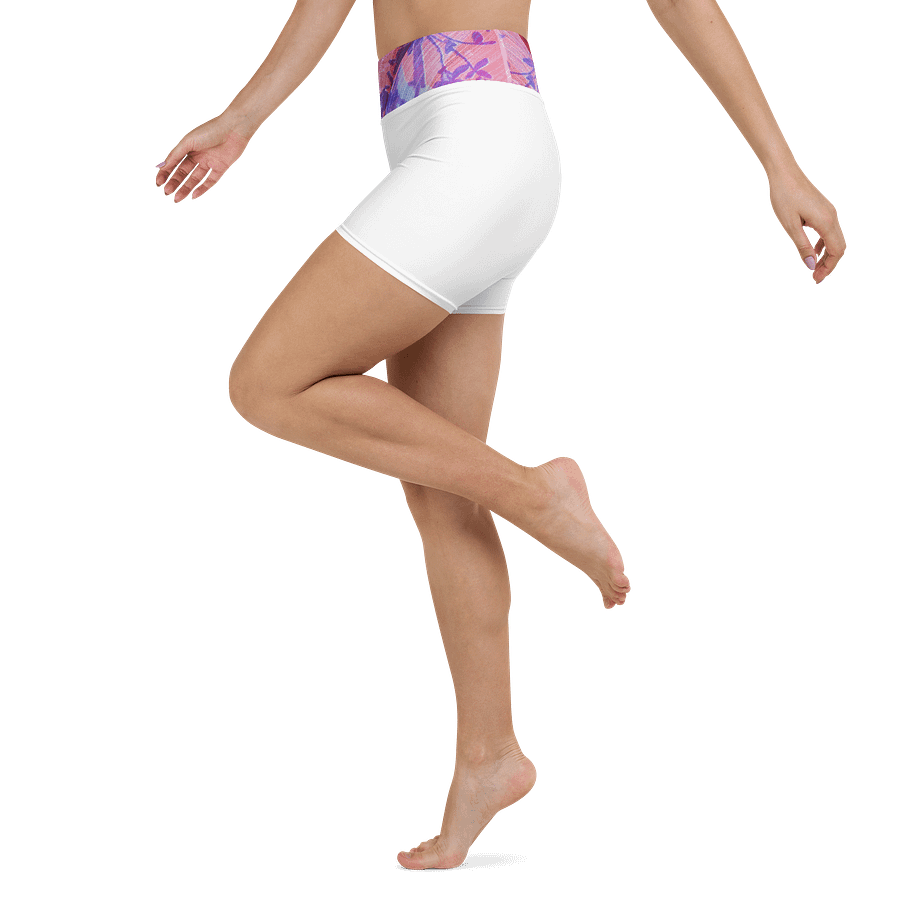 Paradise Breeze White Flow Yoga Shorts product image (3)