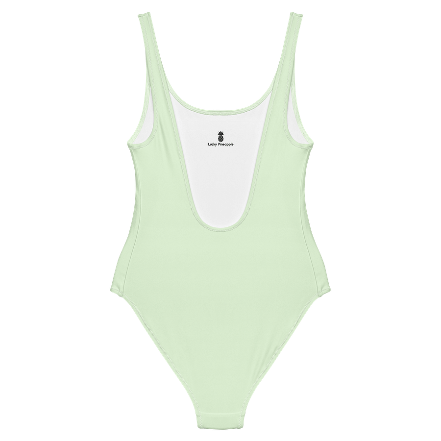 Pastel Mint Green Solid Color Retro Inspired Women's One Piece Swimsuit product image (2)