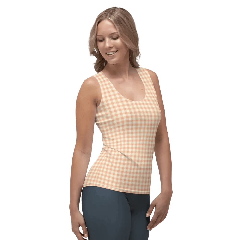 ALL-OVER PRINT PEACH - BURLEY WOOD VINTAGE PATTERN WOMEN'S TANK TOP product image (4)
