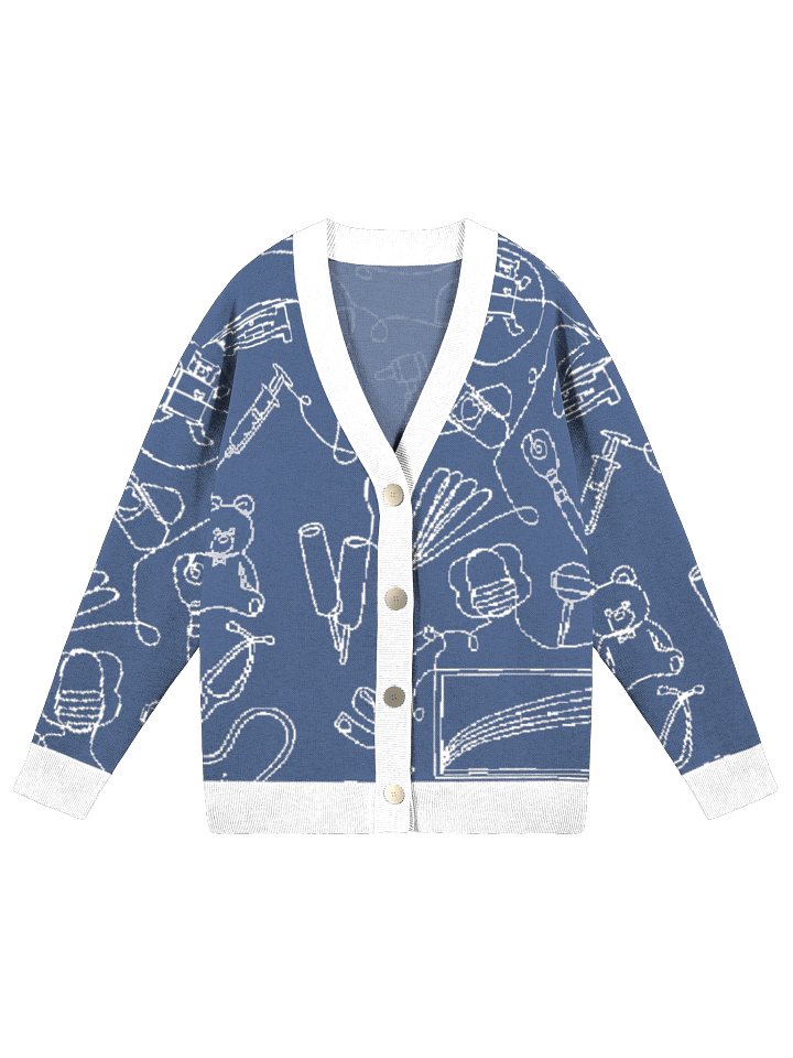 service lines (pediatrics - holiday blue cardigan) product image (1)