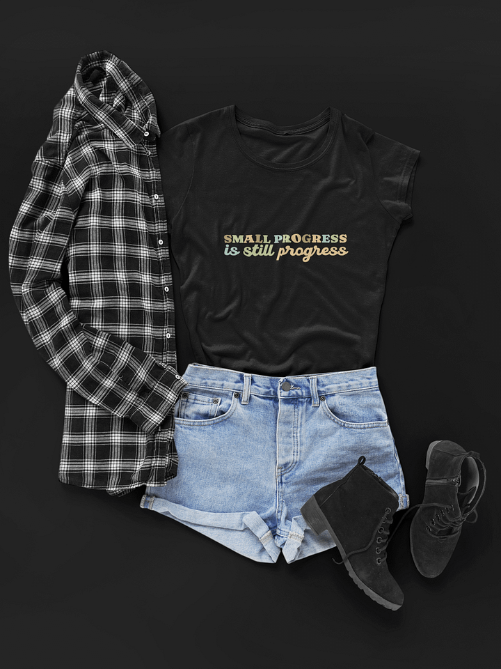 Small Progress Is Still Progress Black UnisexT-Shirt product image (1)
