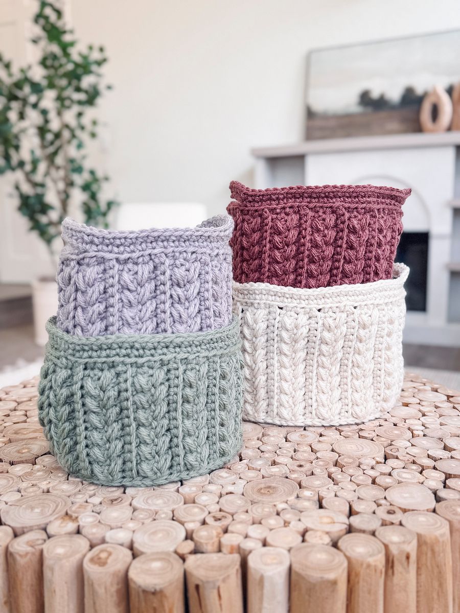 Wheat Stitch Nesting Baskets Pattern (4 Sizes) product image (5)