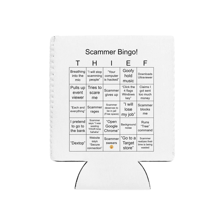 Scammer Bingo -Can Sleeve product image (1)