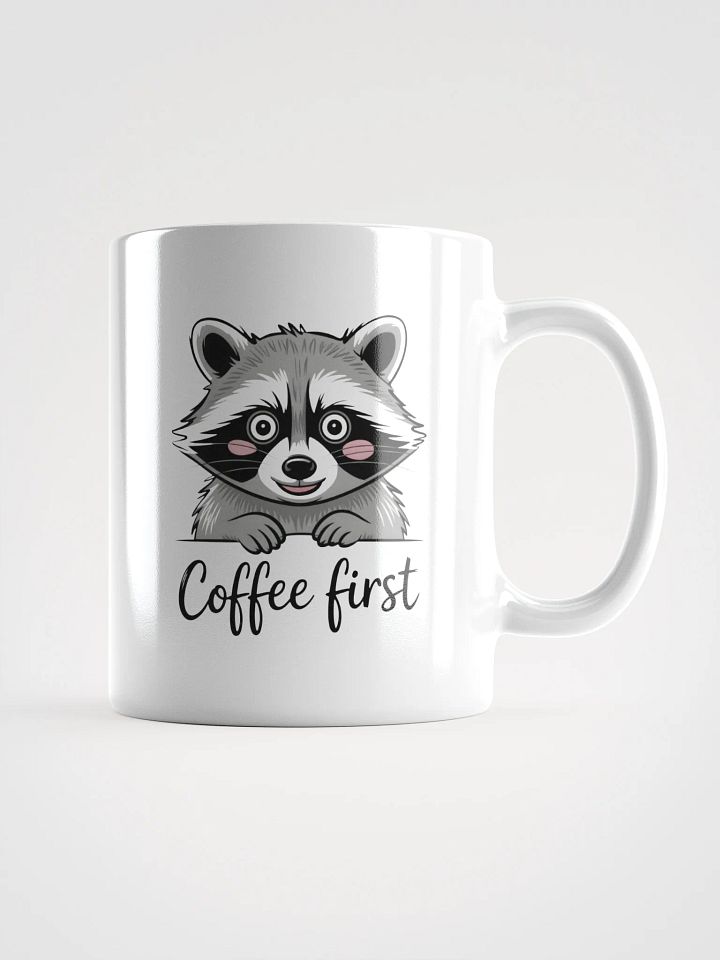 Coffee First Raccoon Mug | Cute Animal Mug product image (1)