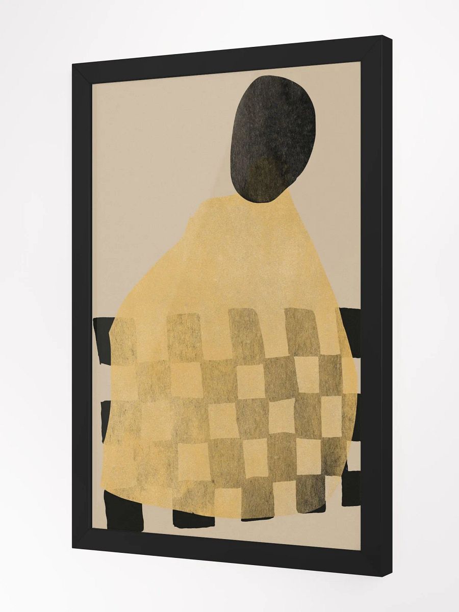 Golden Checkered Abstract Framed Poster | Luxurious Abstract Art | Modern Geometric Wall Décor | Premium Framed Poster for Elegant Interiors product image (4)