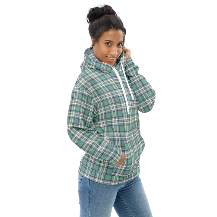 Light Green, Purple, and Yellow Plaid Hoodie product image (1)