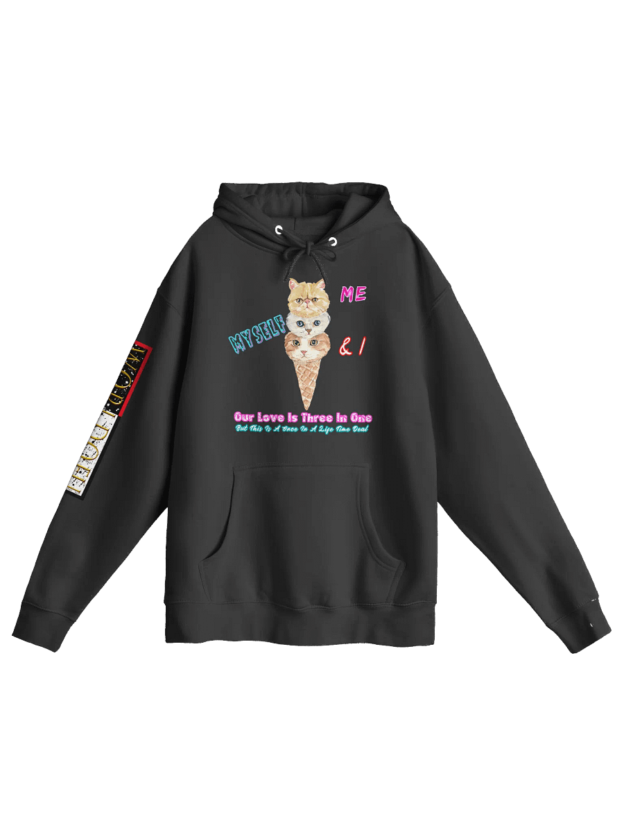 Cat Ice Cream Hoodie, Me Myself & I Hoodie, Funny Cat Hoodie, Triple Cat Ice Cream, Cute Kitty Hoodie, Unique Cat Sweatshirt product image (1)