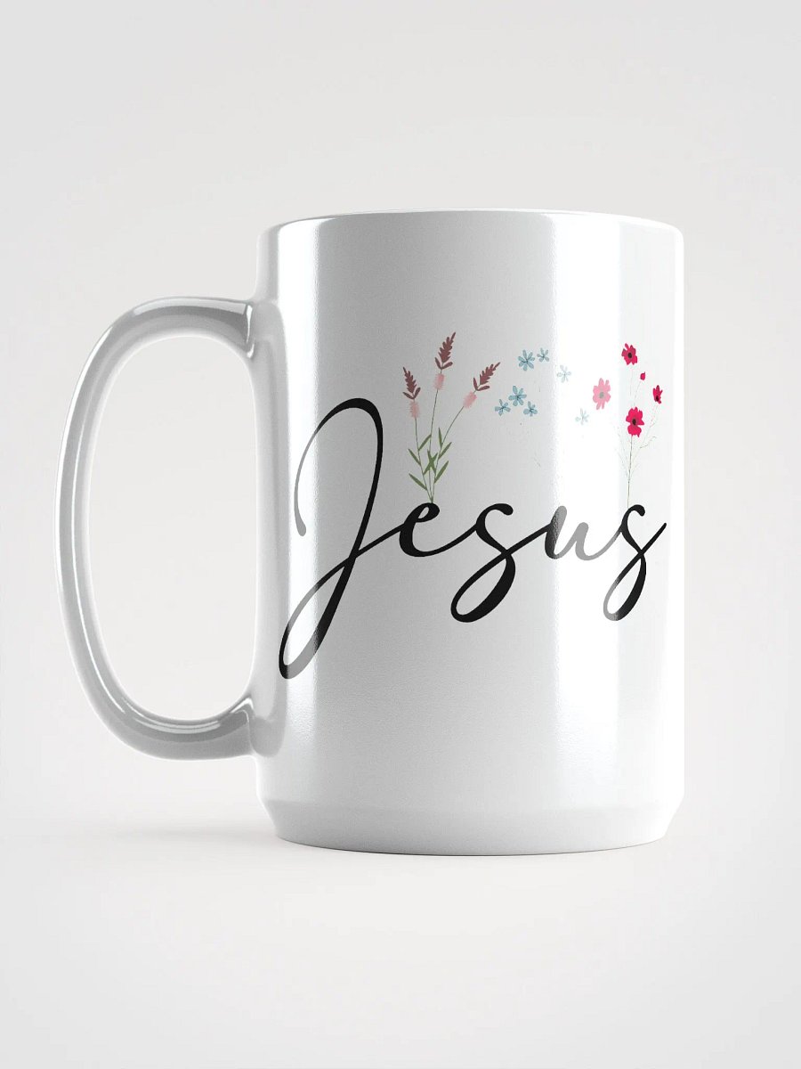 Jesus Floral White Glossy Mug product image (2)