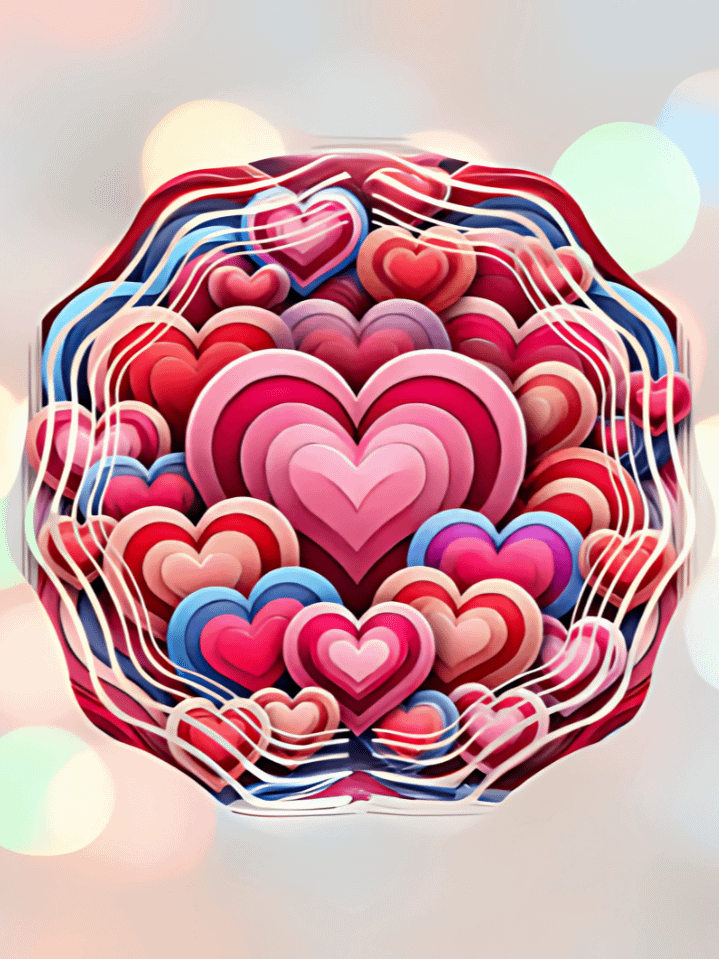 Colorful Hearts Wind Spinner for Valentine’s Day – Sublimation PNG Art for Garden Decor – Instant Digital Download – High-Resolution 300 DPI product image (1)