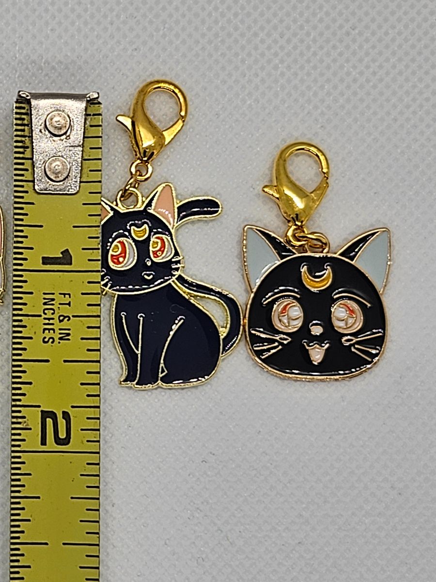 Metal Luna & Artemis Stitch Markers for crochet or knitting product image (5)