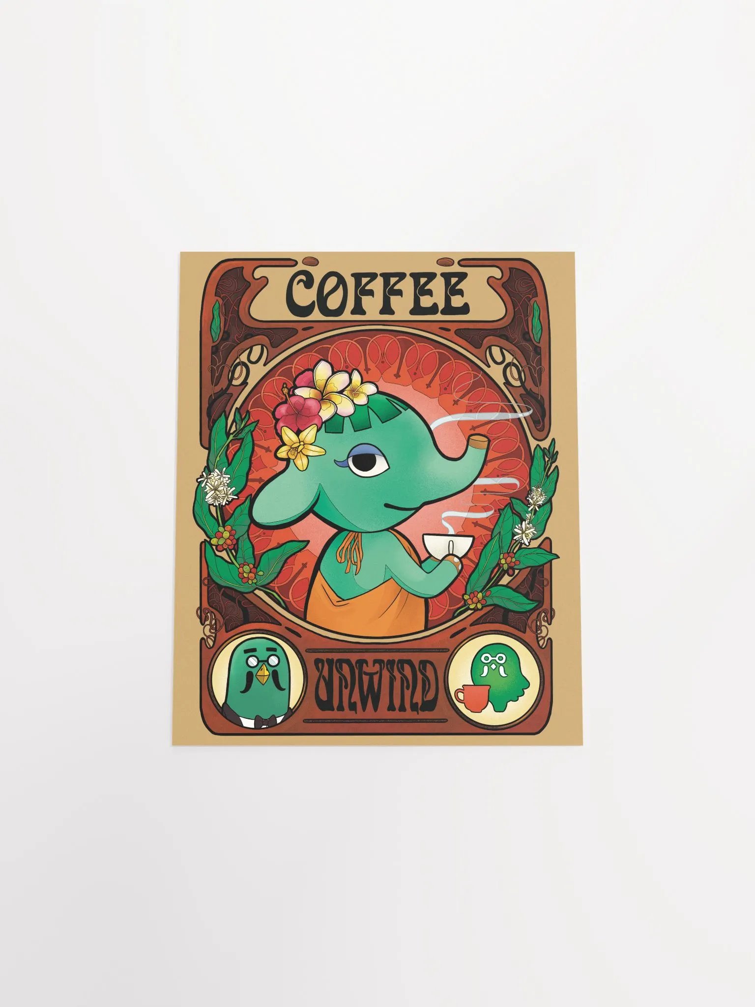 Art Nouveau Coffee-Core Opal Poster product image (12)