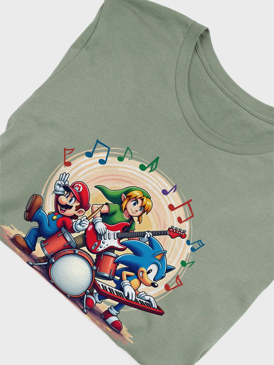 Rhythm Quest: Unite with Mario, Link, and Sonic in a Vibrant Musical Odyssey - Exclusive Gaming Music Fusion T-Shirt product image (5)
