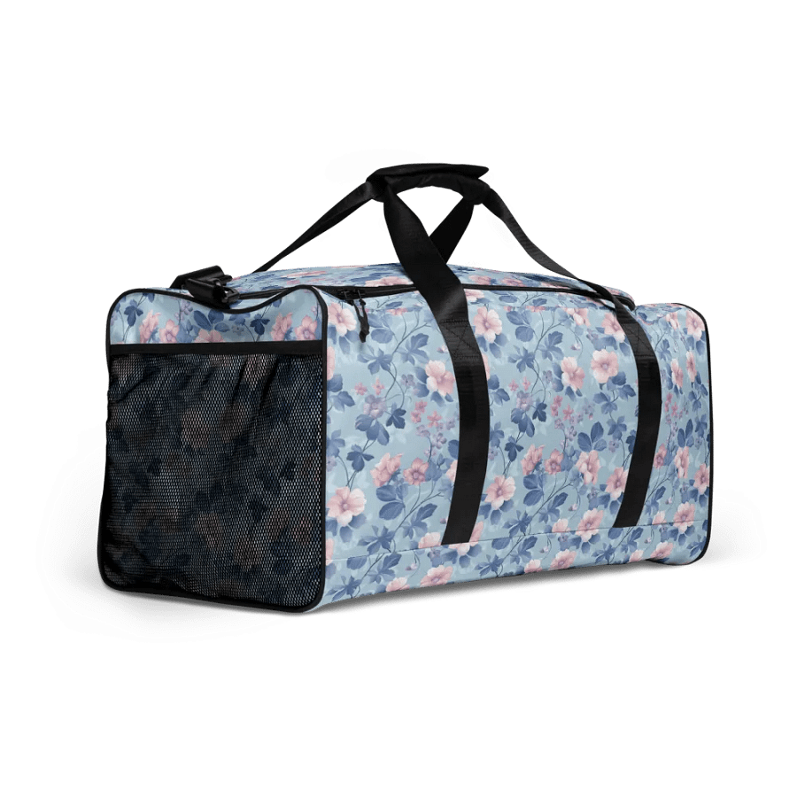 Serene Blue Blossoms Duffle Bag product image (12)