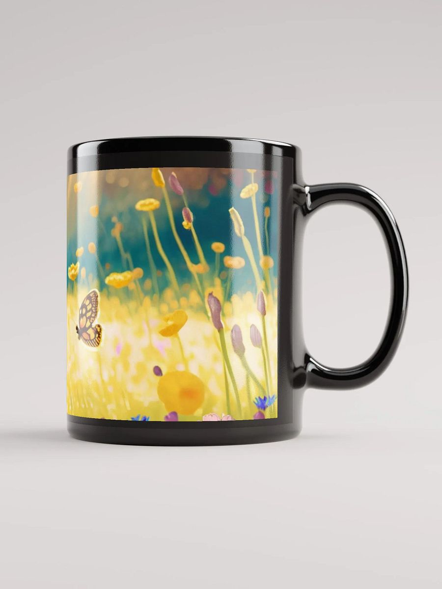 Floral Fetch: Black Glossy Mug for Dog Lovers gift mug product image (2)