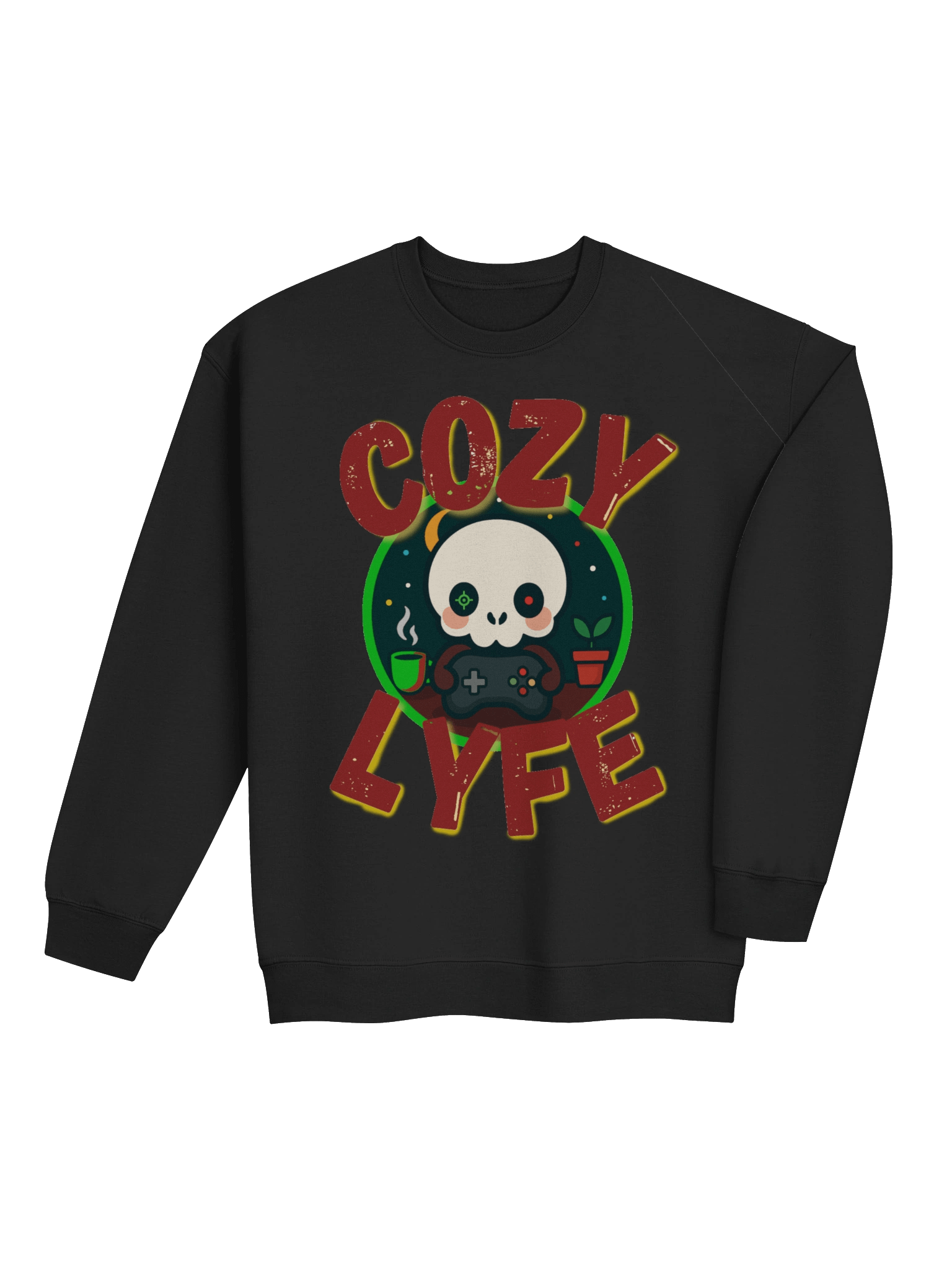 Cozy Gamer Skull Crewneck Sweatshirt product image (19)